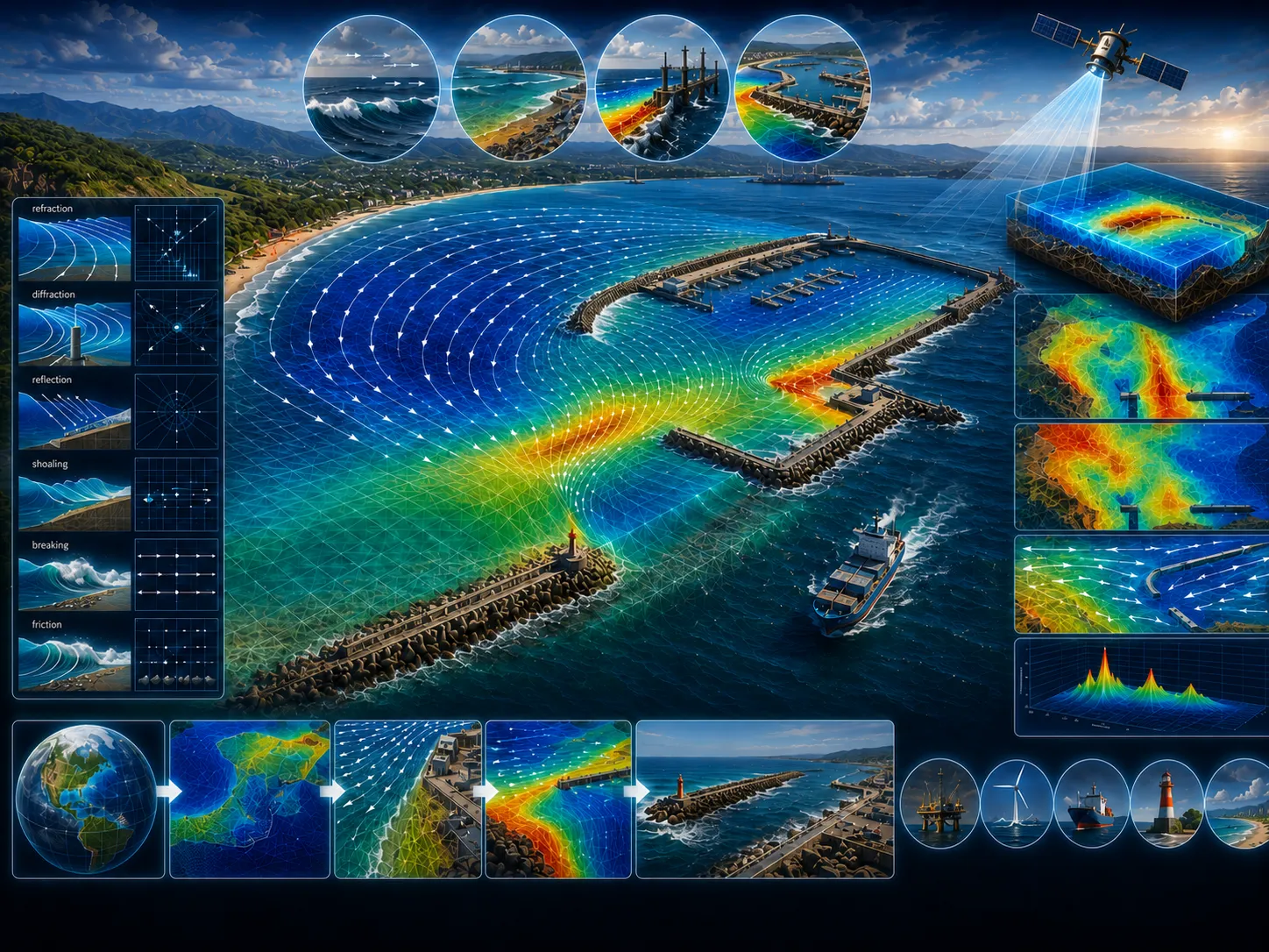 Wave Refraction–Diffraction visual